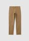Brown slim fit stretch cotton trousers_4