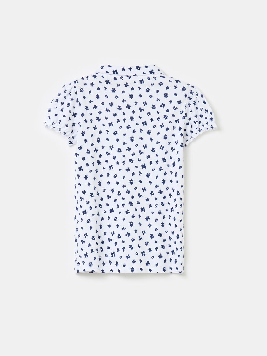 Polo shirt with all-over small flowers print_1