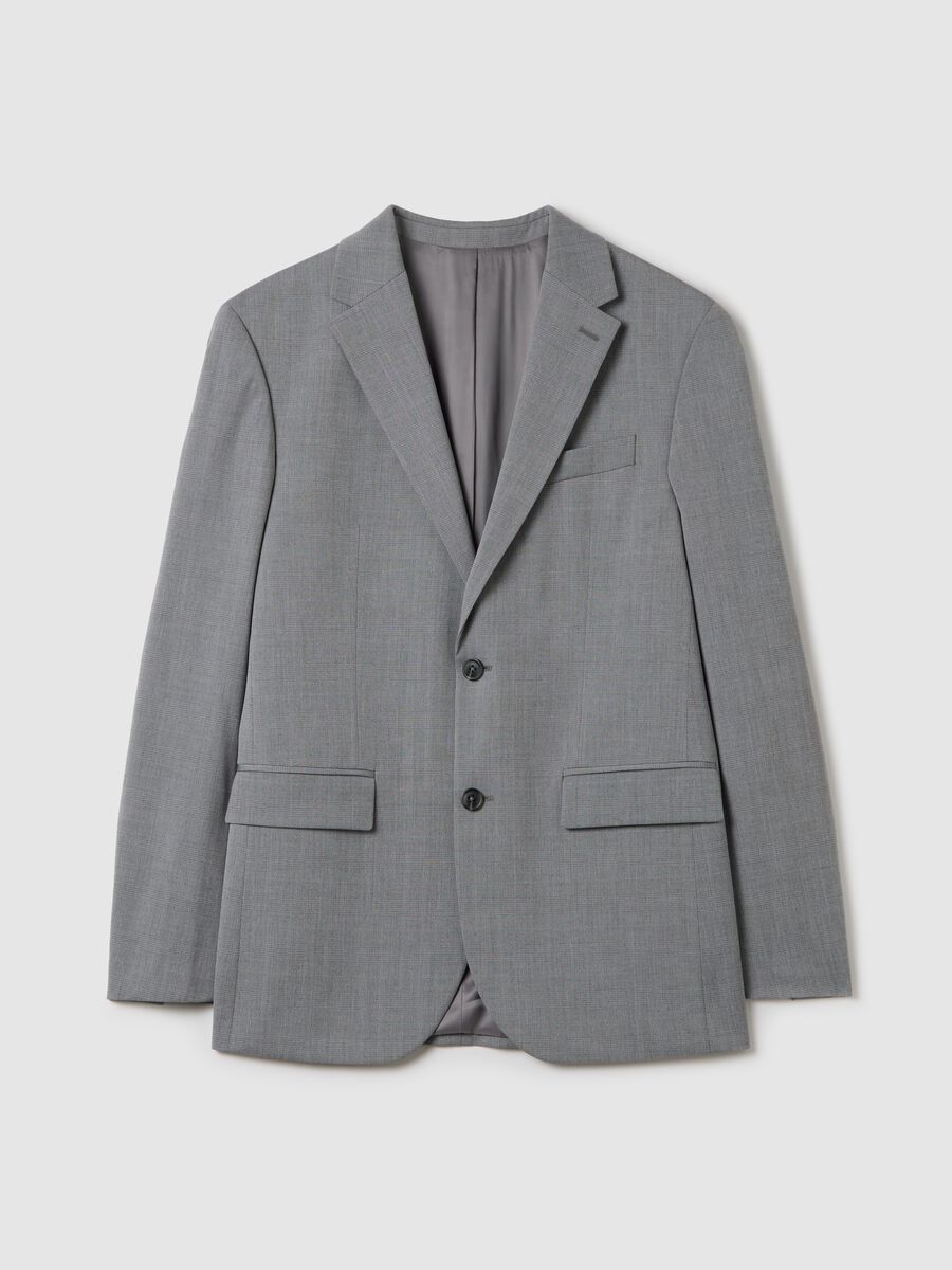 Regular-fit single-breasted blazer in Prince of Wales_4