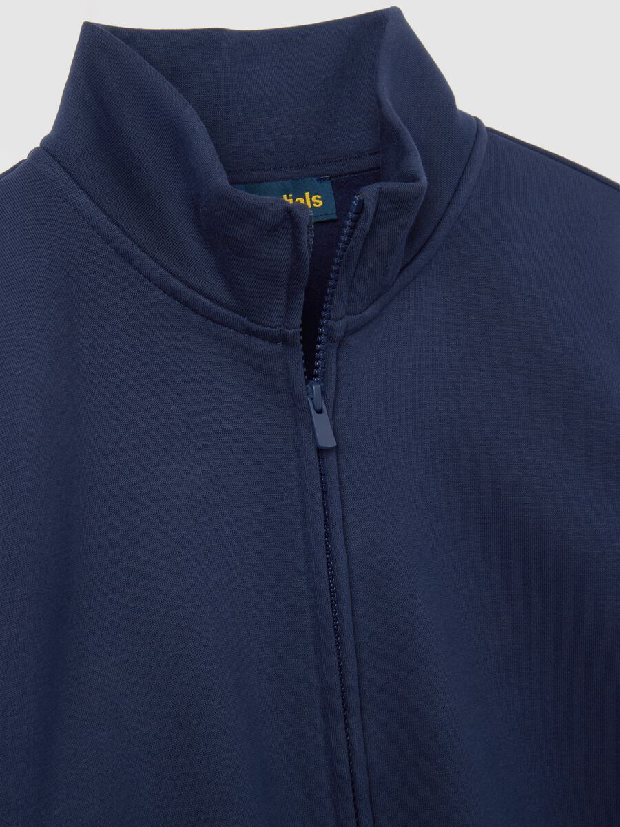 Blue cotton blend sweatshirt with regular fit_5