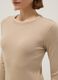 Maglia a maniche lunghe in puro cotone beige regular fit_3