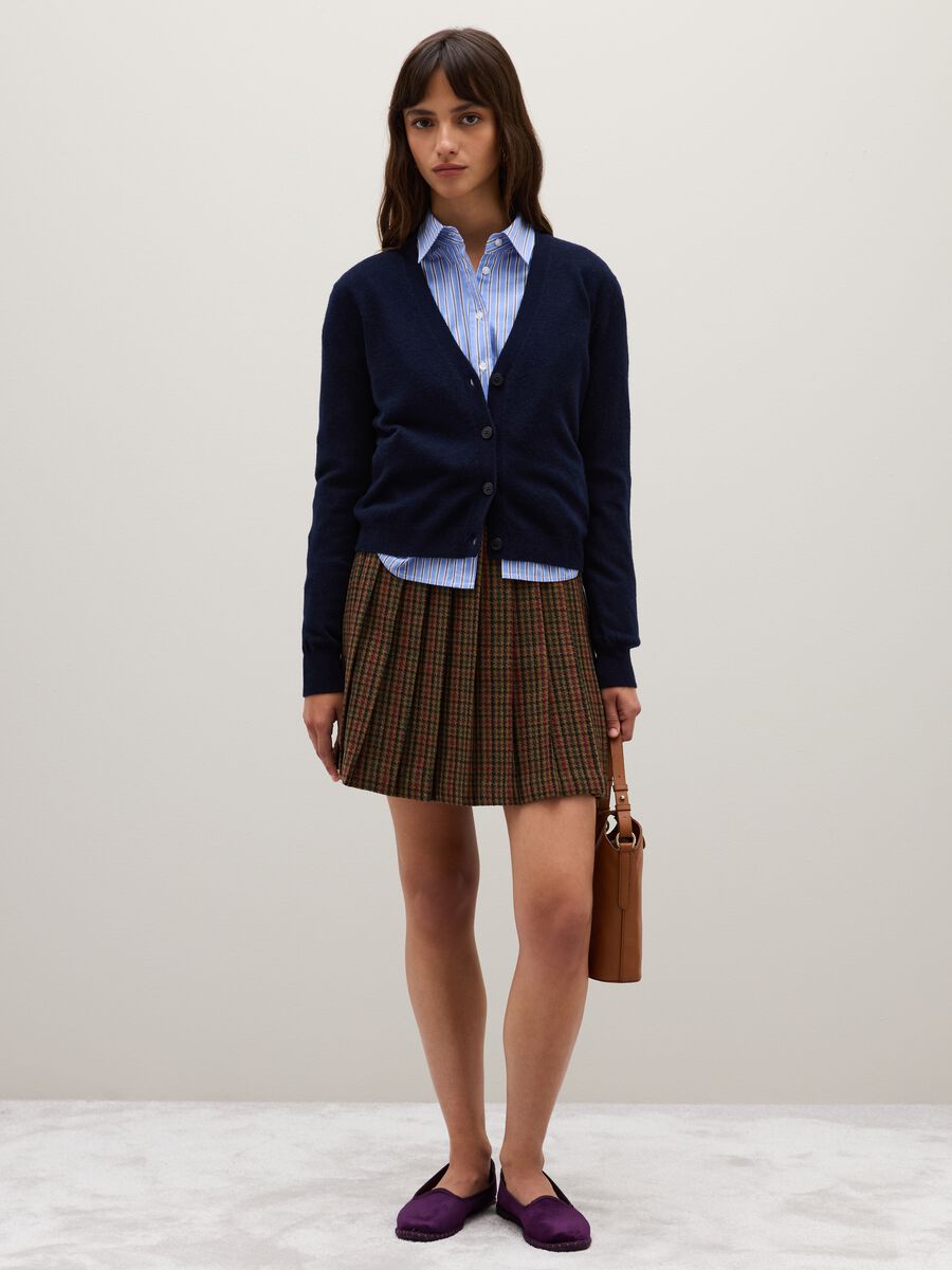 Cardigan in pura lana blu regular fit_1