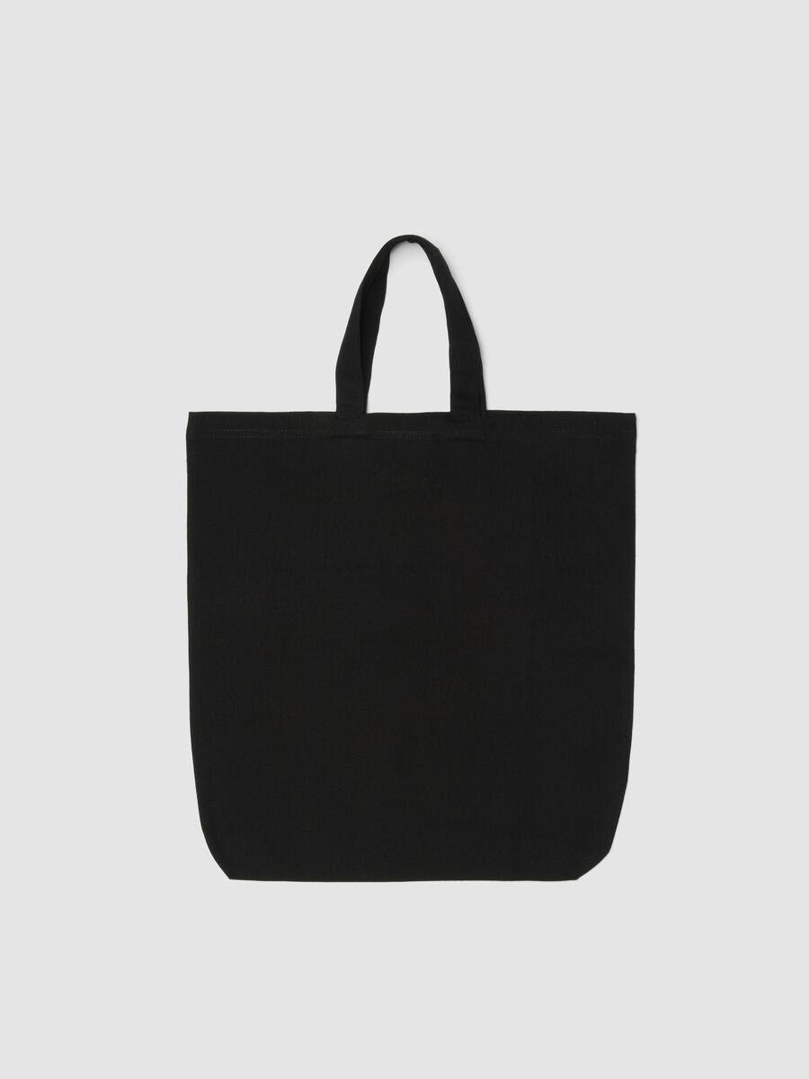 Black pure cotton shopper bag with Hard Rock Cafe logo_2