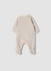 Brown organic cotton-blend sleepsuit with woodland animal embroidery_1