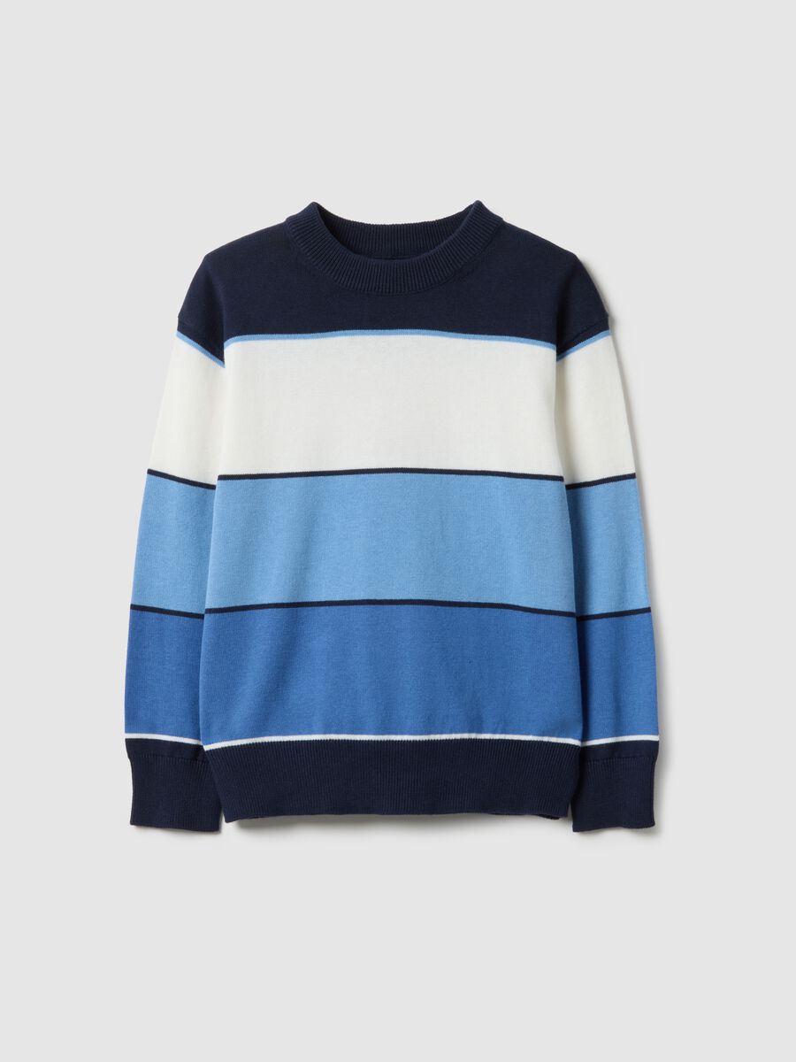 Children's multicolour striped sweater in pure cotton regular fit_0