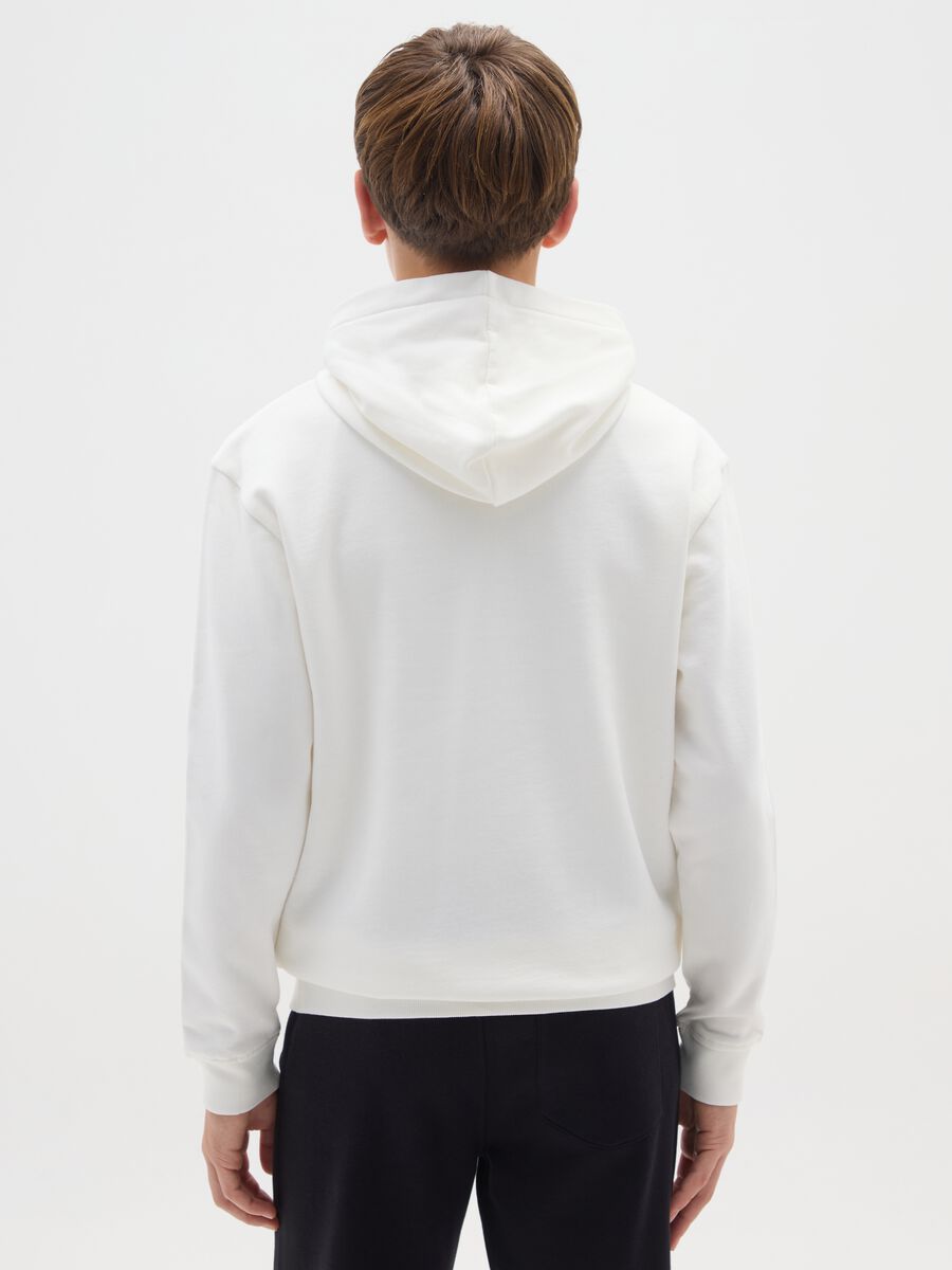 Boy's white pure cotton sweatshirt regular fit_1