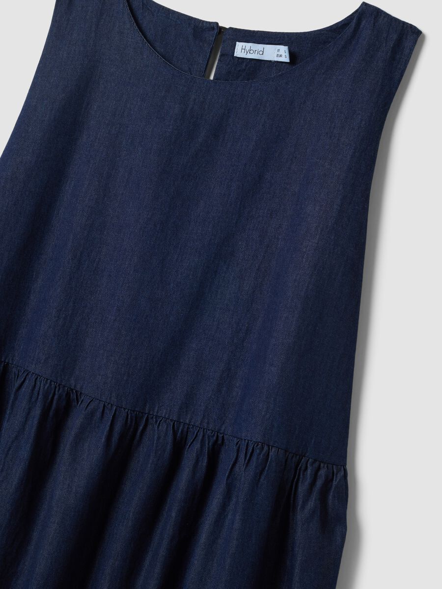 Blue midi dress in pure cotton_1