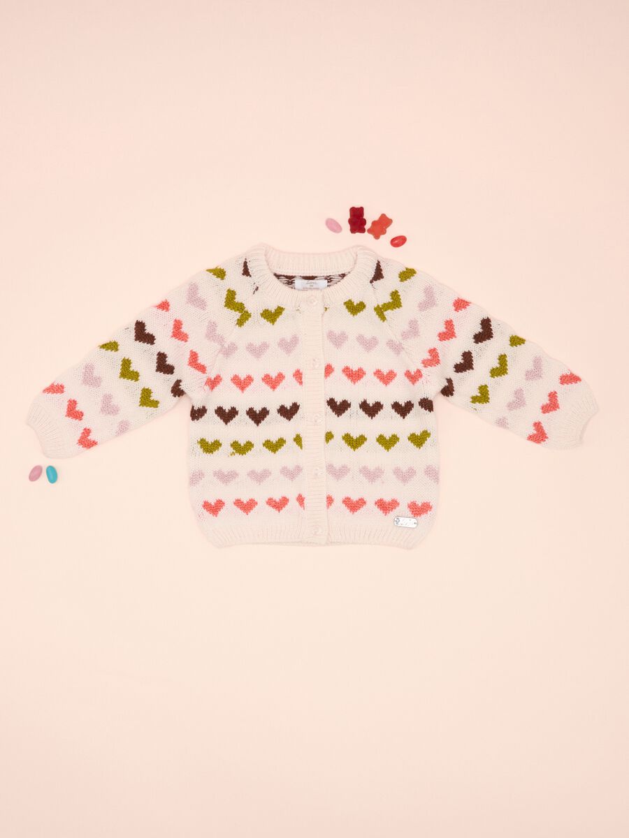Cardigan in maglia misto lana_0