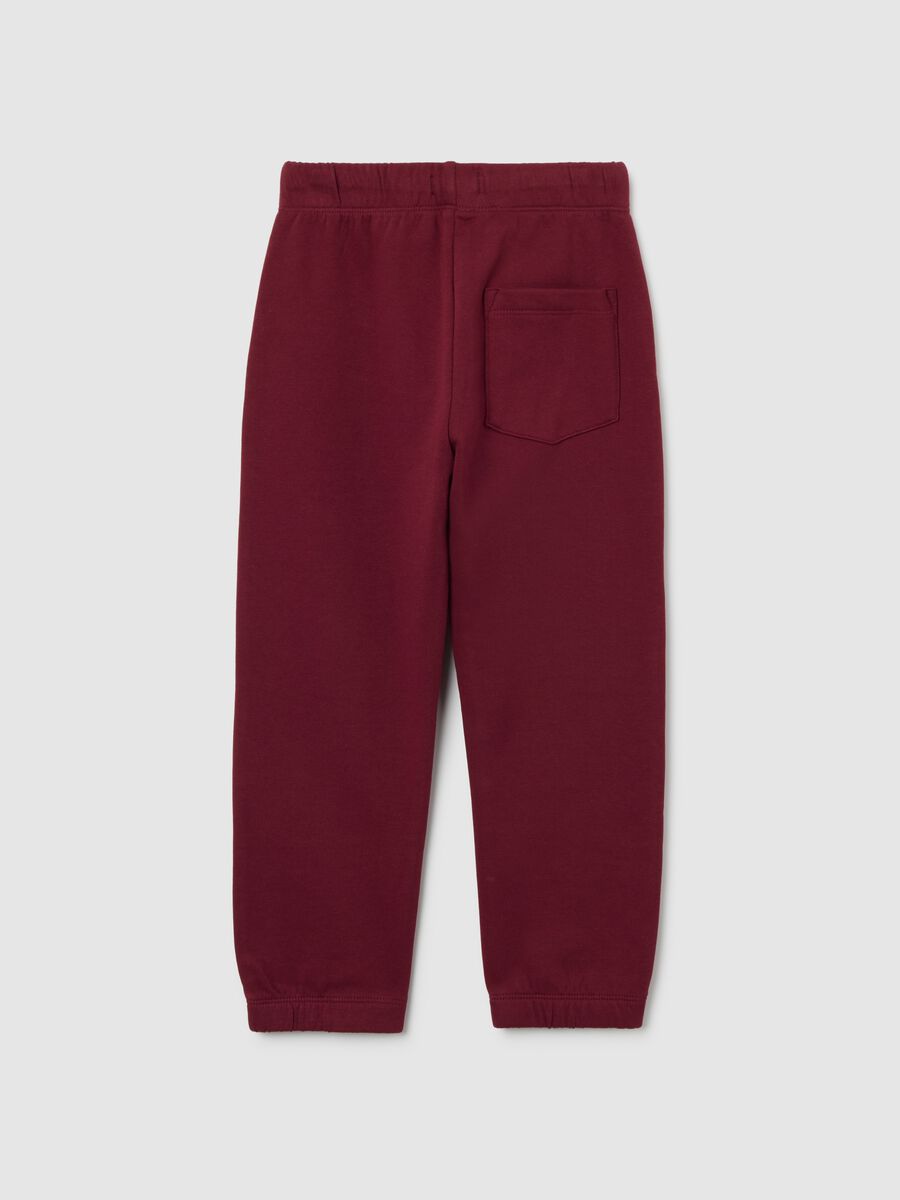 Boys' red pure cotton regular fit trousers_1