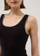 Black stretch cotton tank top with contrast trim, regular fit_3