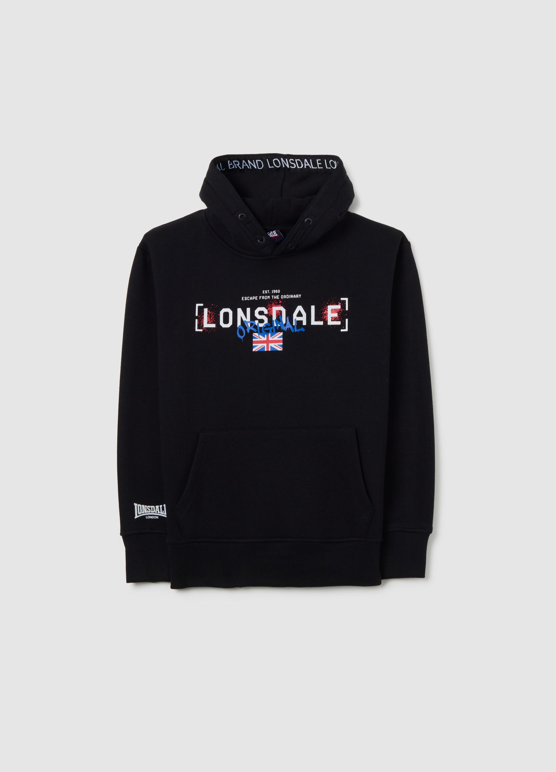 Black cotton blend child's hoodie