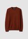 Brown crew-neck jersey knit jumper, regular fit_0