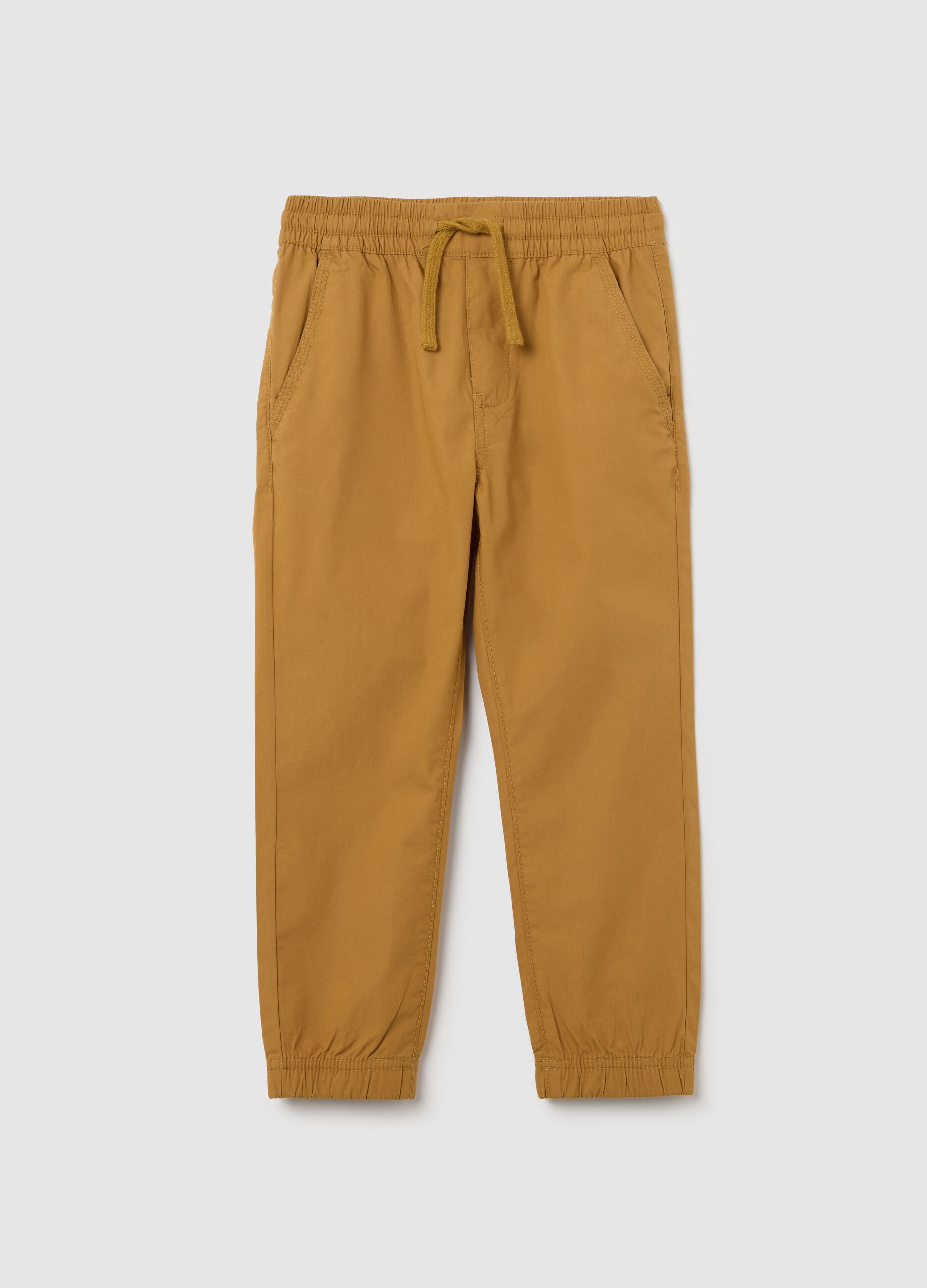 Joggers in popeline con coulisse