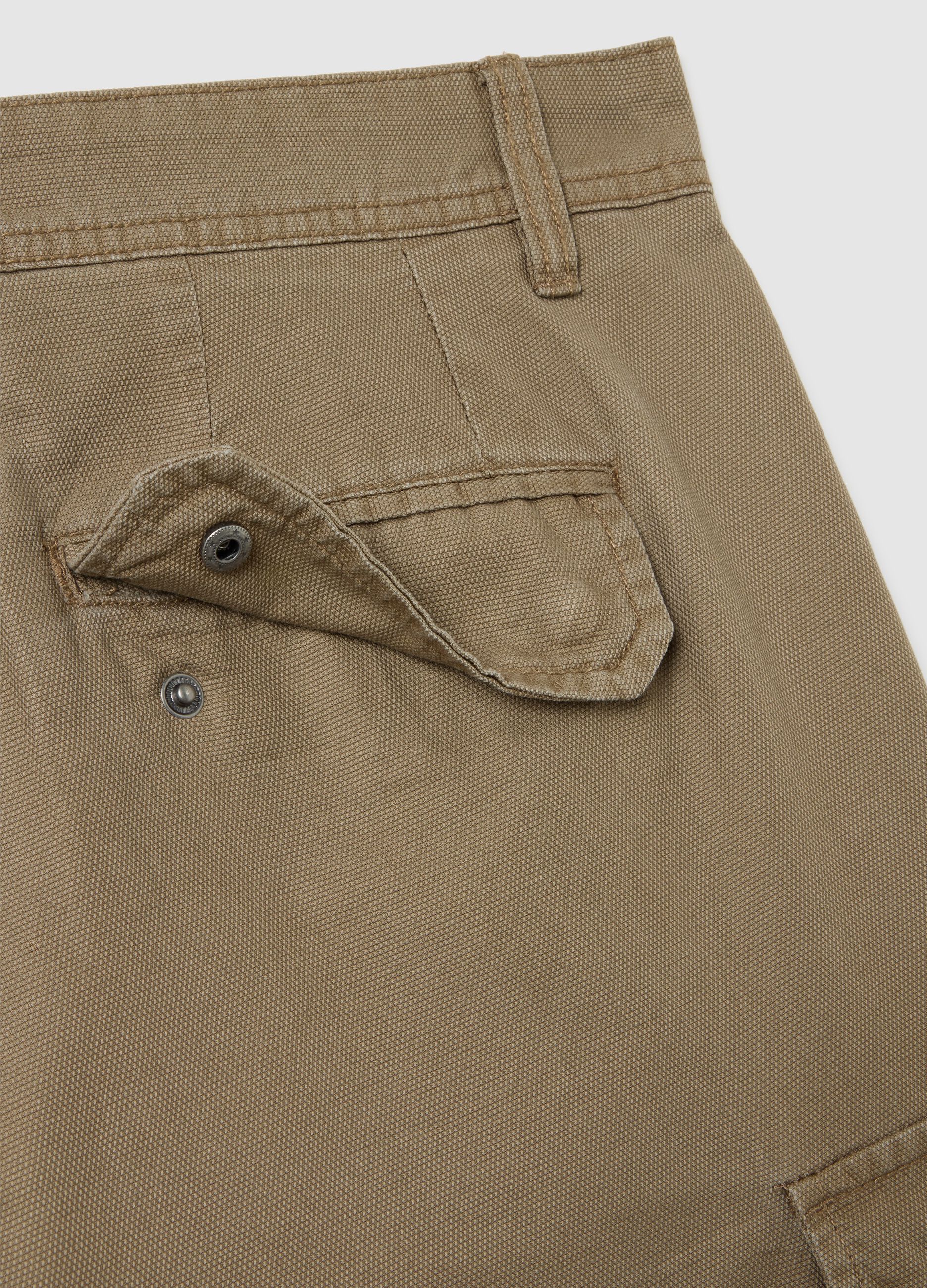 Bermuda da uomo in puro cotone marroni regular fit