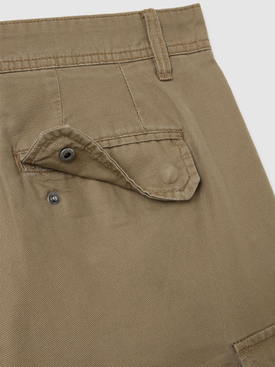 Men's brown pure cotton regular fit Bermuda shorts_1