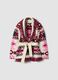 Girls&rsquo; multicolour jacquard cardigan with deep V-neck_0