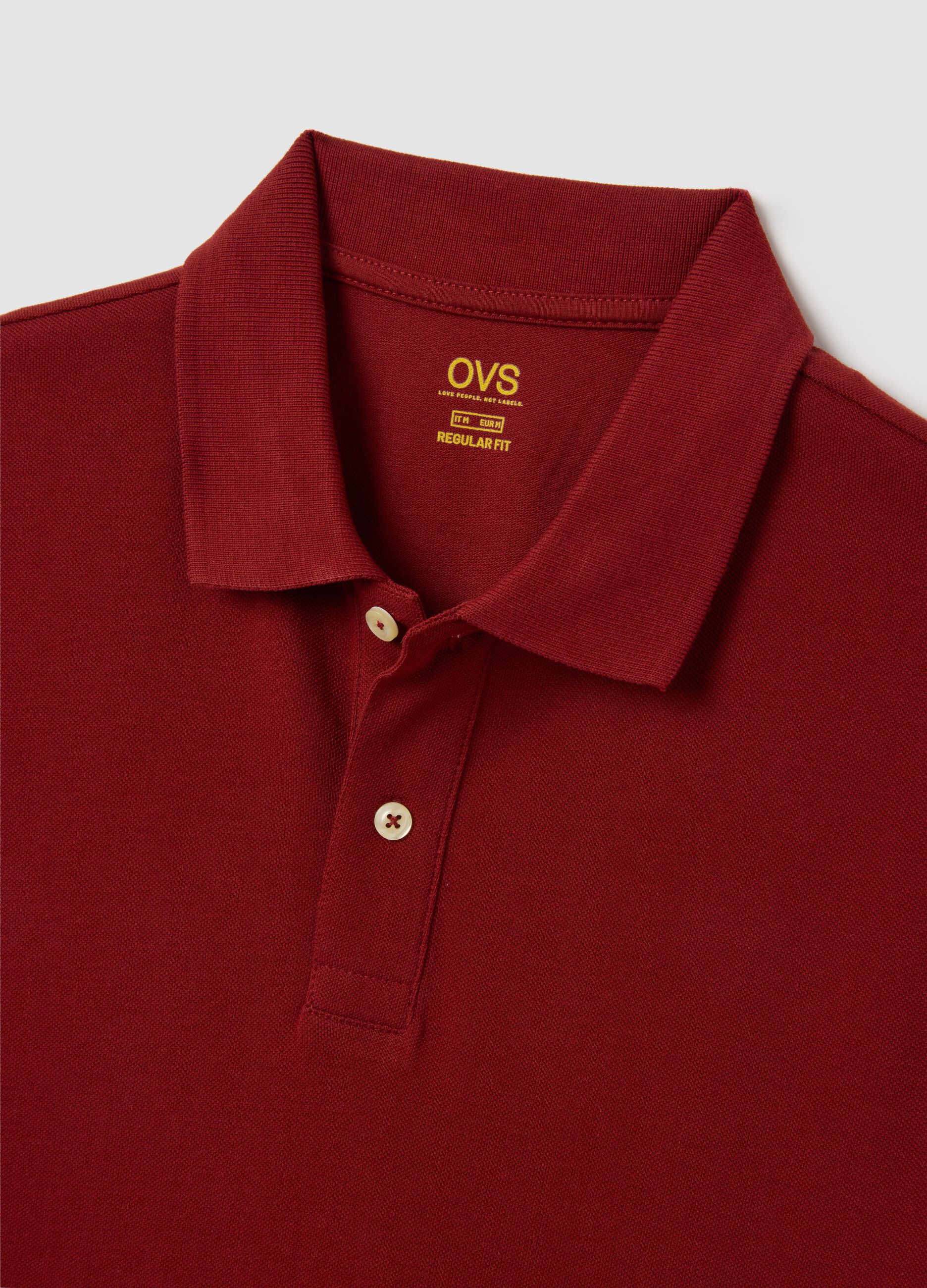 Men's red pure cotton polo shirt regular fit