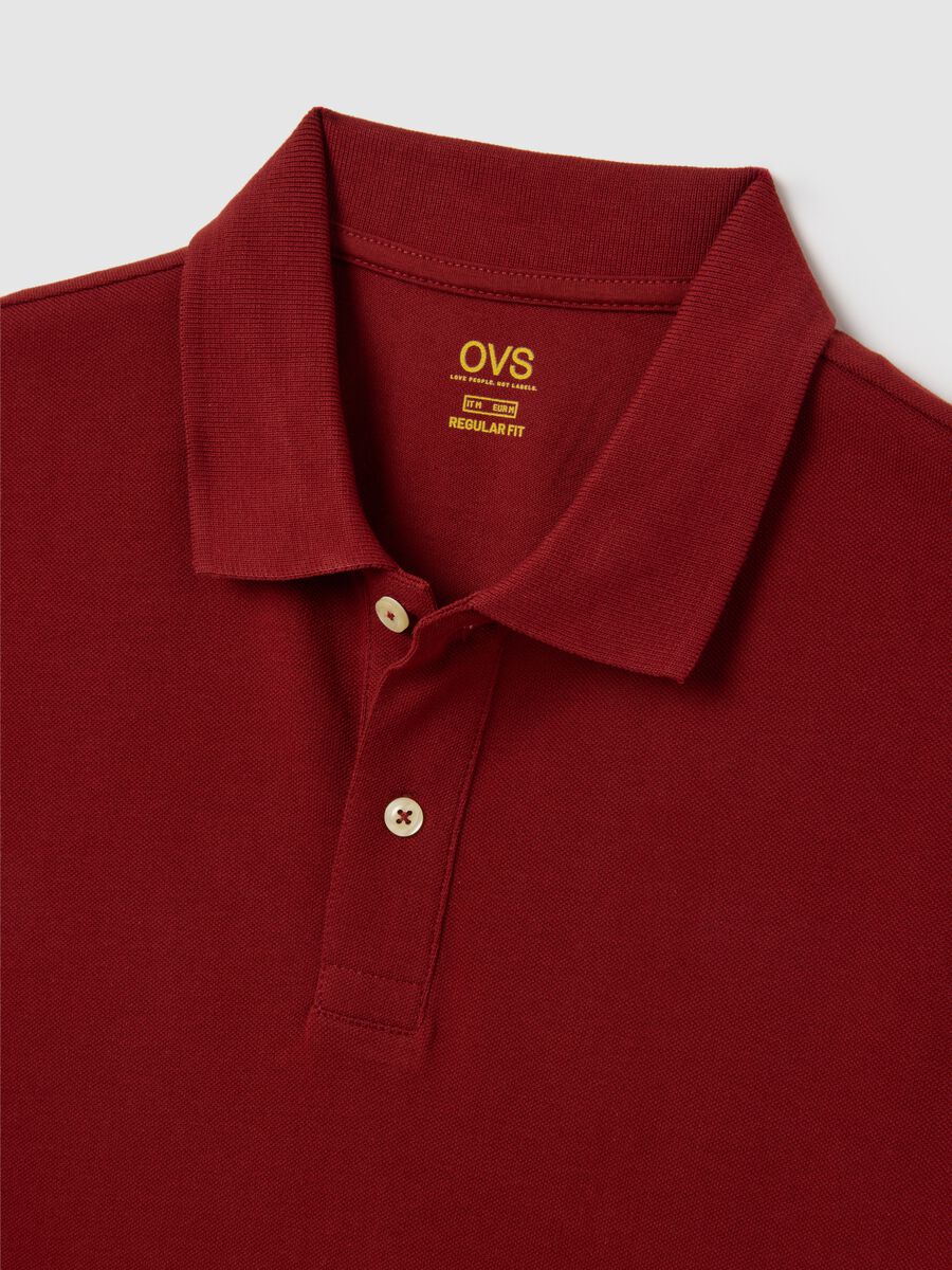 Polo da uomo in puro cotone rosso regular fit_5