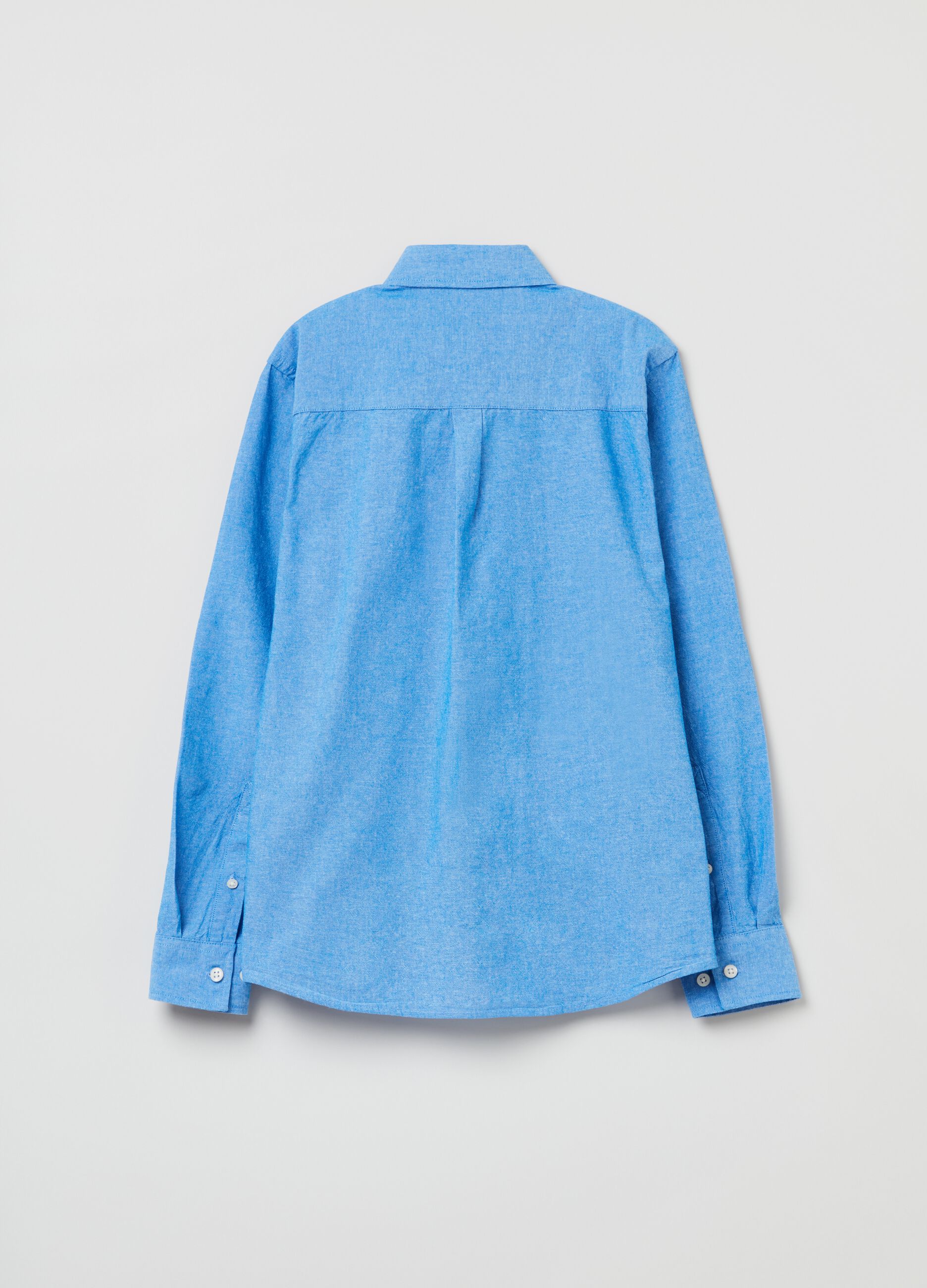 Button-down shirt in chambray cotton