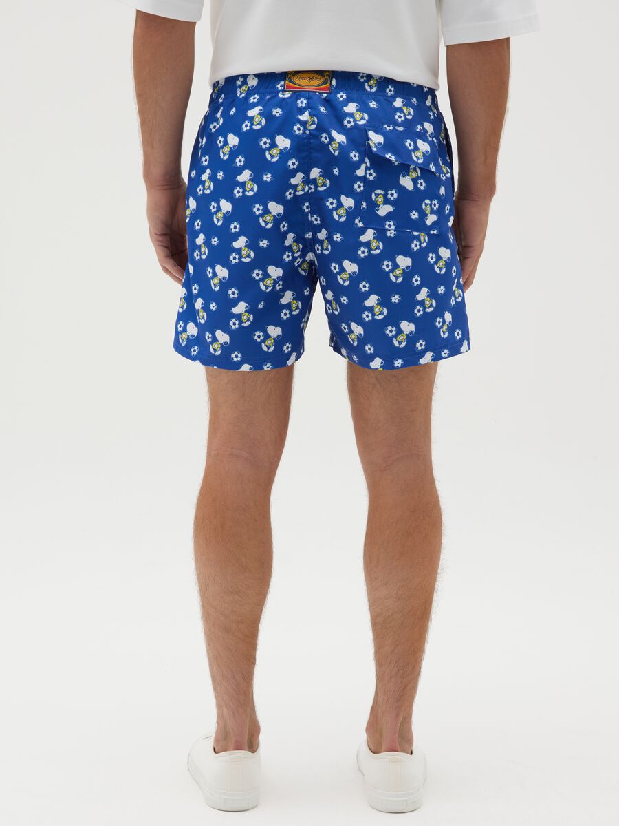 Pantaloncini da uomo in tessuto blu con stampa_3