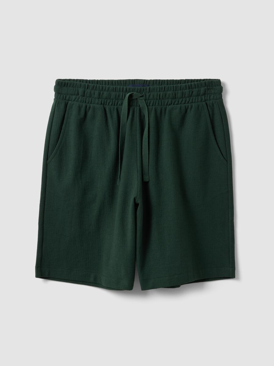 Shorts jogger verdi in misto cotone con coulisse relaxed fit_4