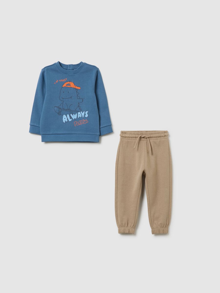 Kids' blue regular fit cotton sweatshirt set_0
