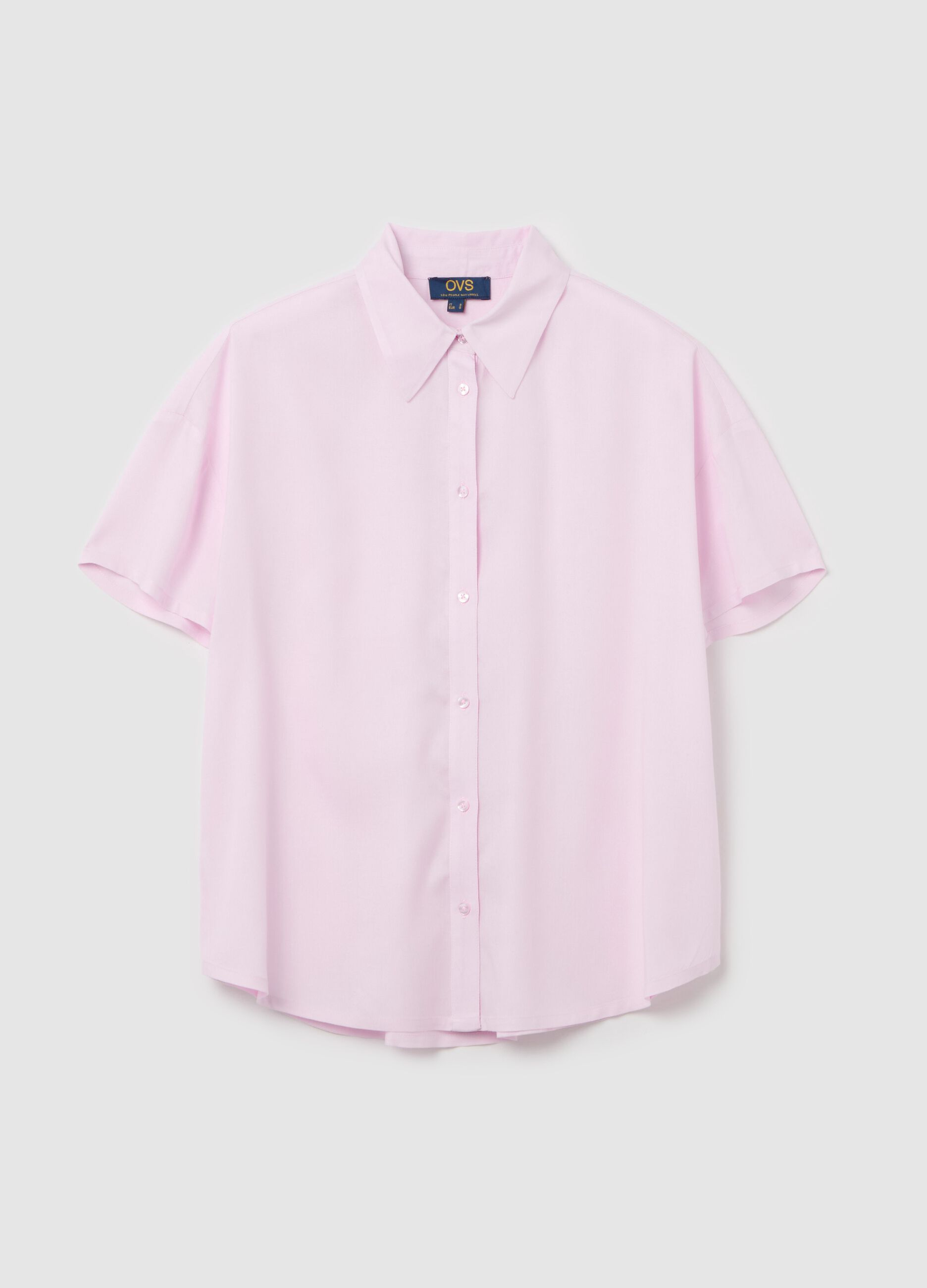 Short-sleeved shirt in viscose