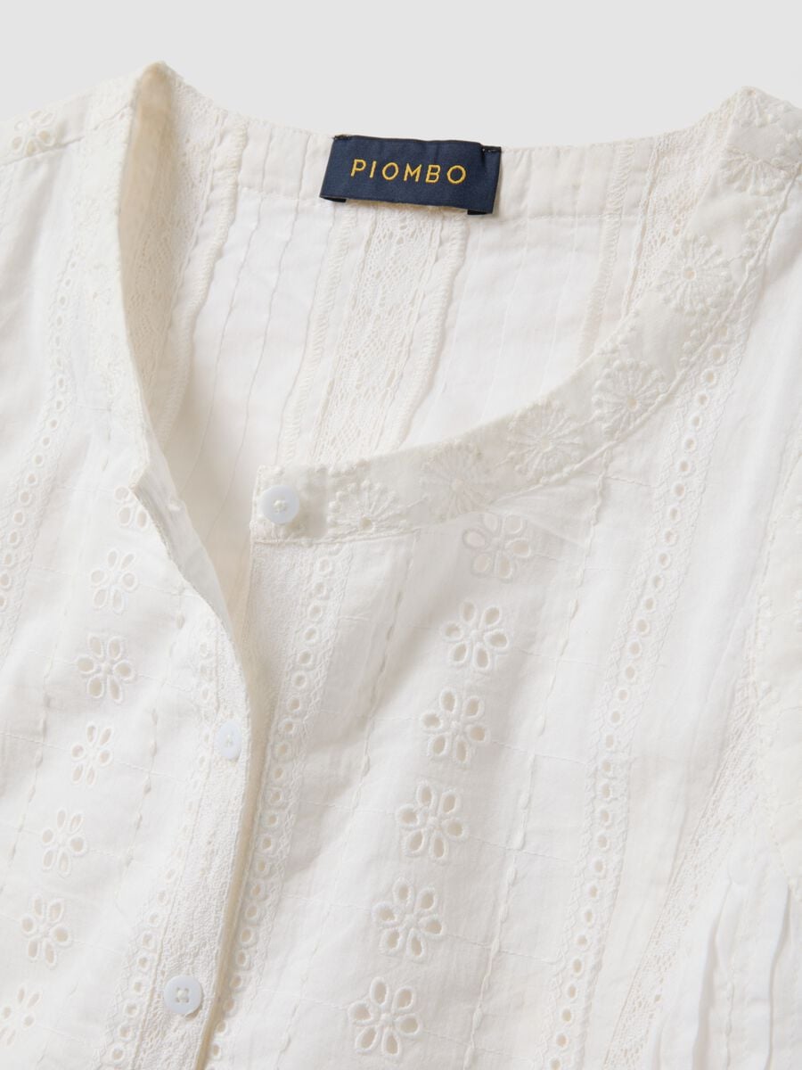 White pure cotton broderie anglaise top_5