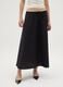 Gonna lunga da donna in puro cotone nera_1
