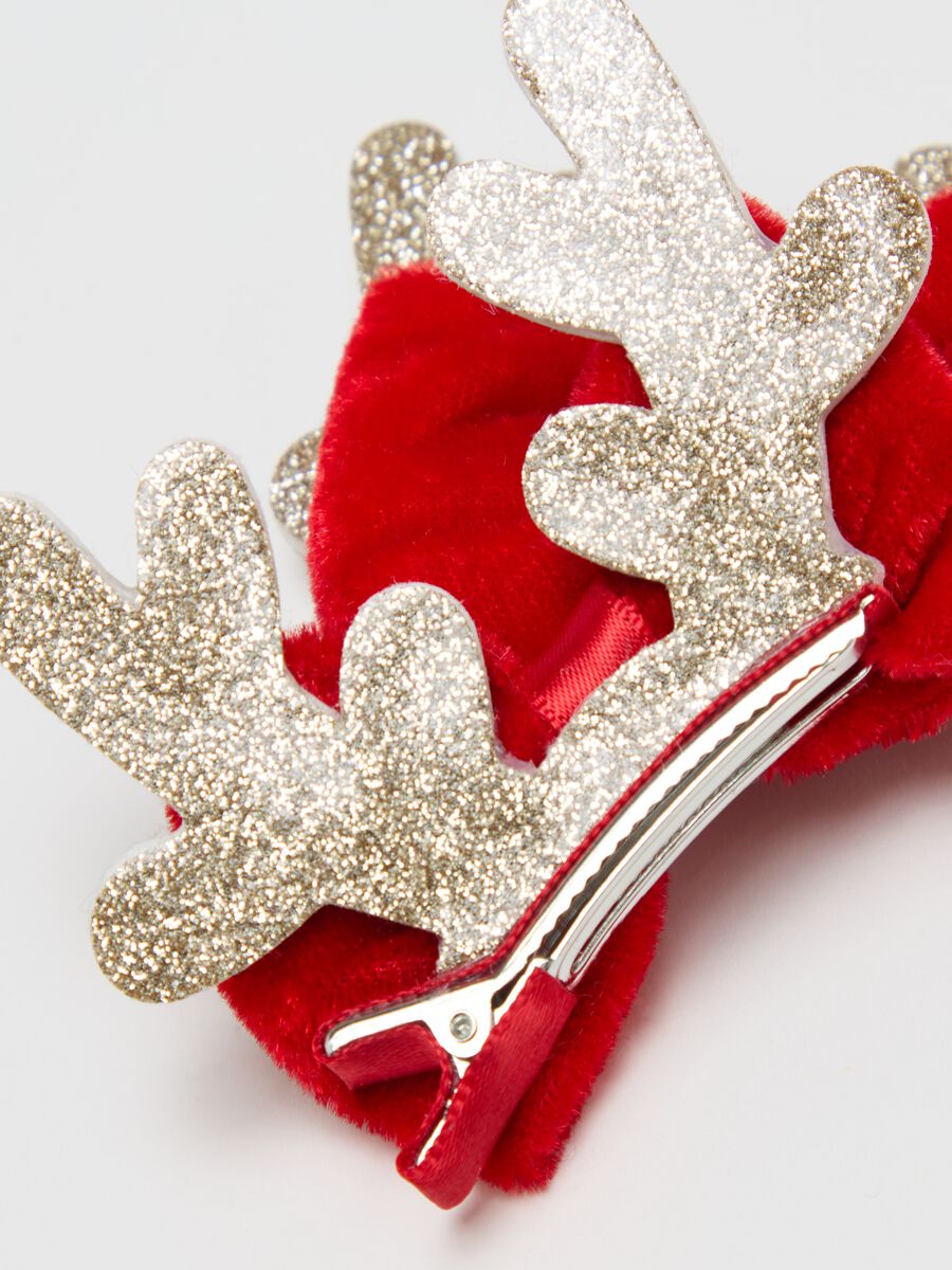 Two-pack hair bows with reindeer horns_2