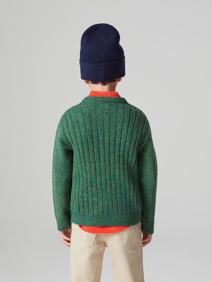 Pullover effetto mouline a coste_2