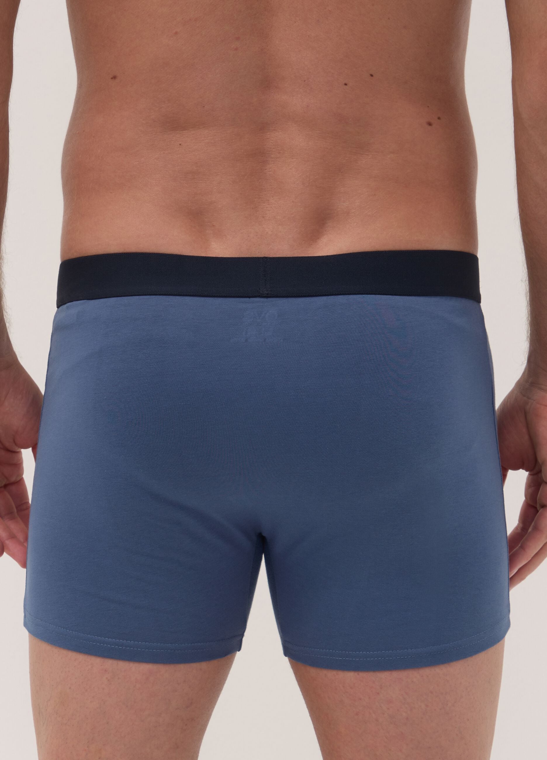 3-pack of blue stretch organic cotton boxer shorts