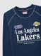 Blue stretch cotton shirt with Los Angeles Lakers logo_5