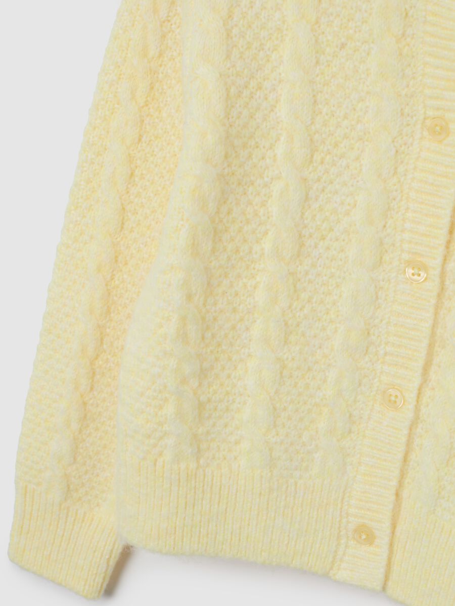 Cardigan da bambina giallo regular fit con bottoni_3