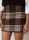 Brown multicolour check mini skirt regular fit_3