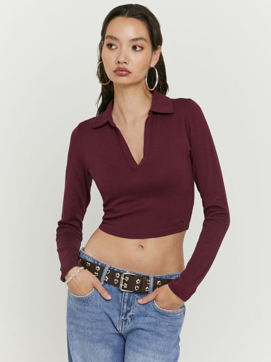 Maglia in misto cotone rosso regular fit_2