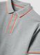 Grey stretch cotton polo with contrast piping_5