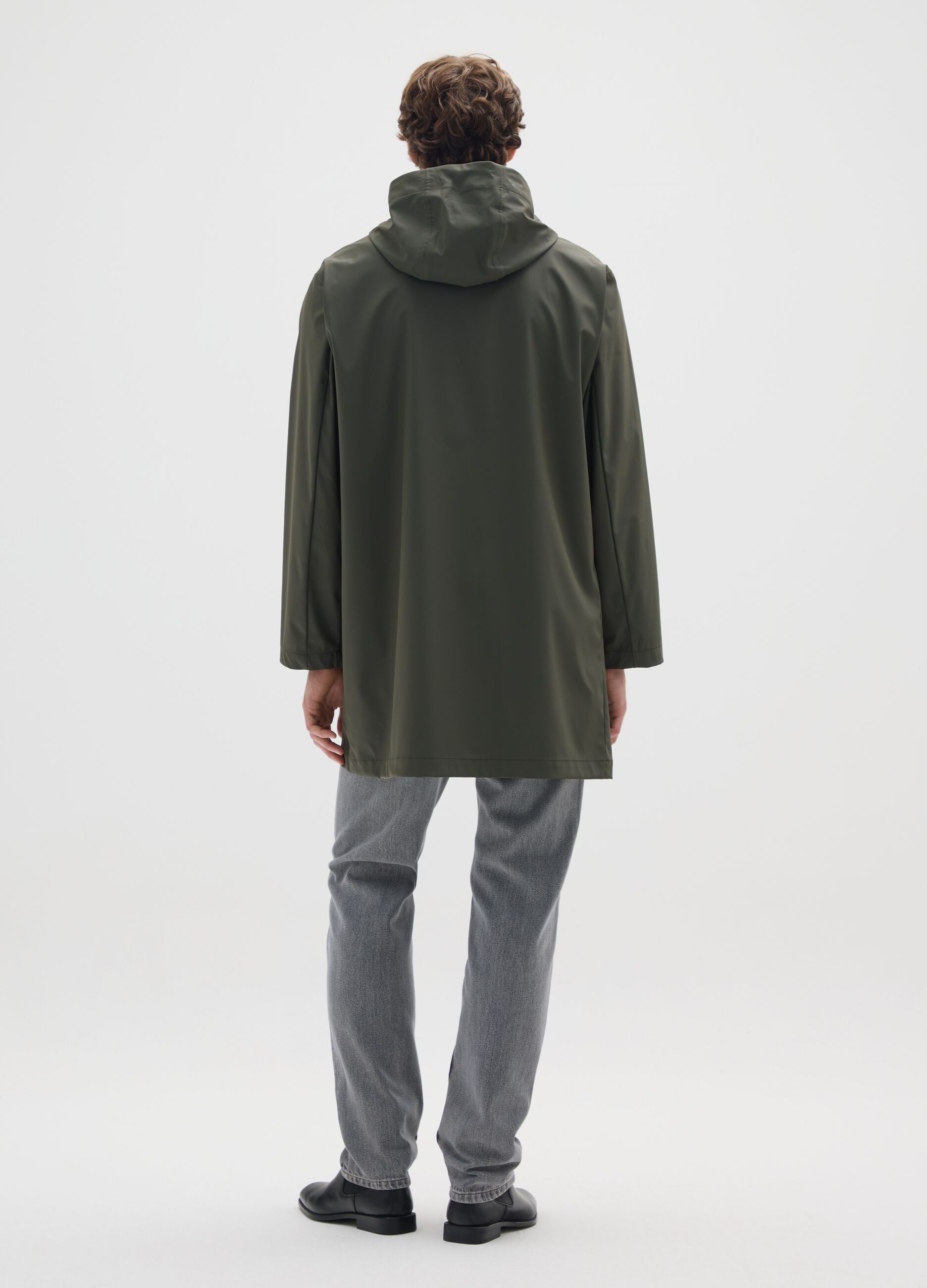 Regular fit green waterproof light jacket