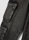 Children's pure cotton black regular fit cargo jeans_2