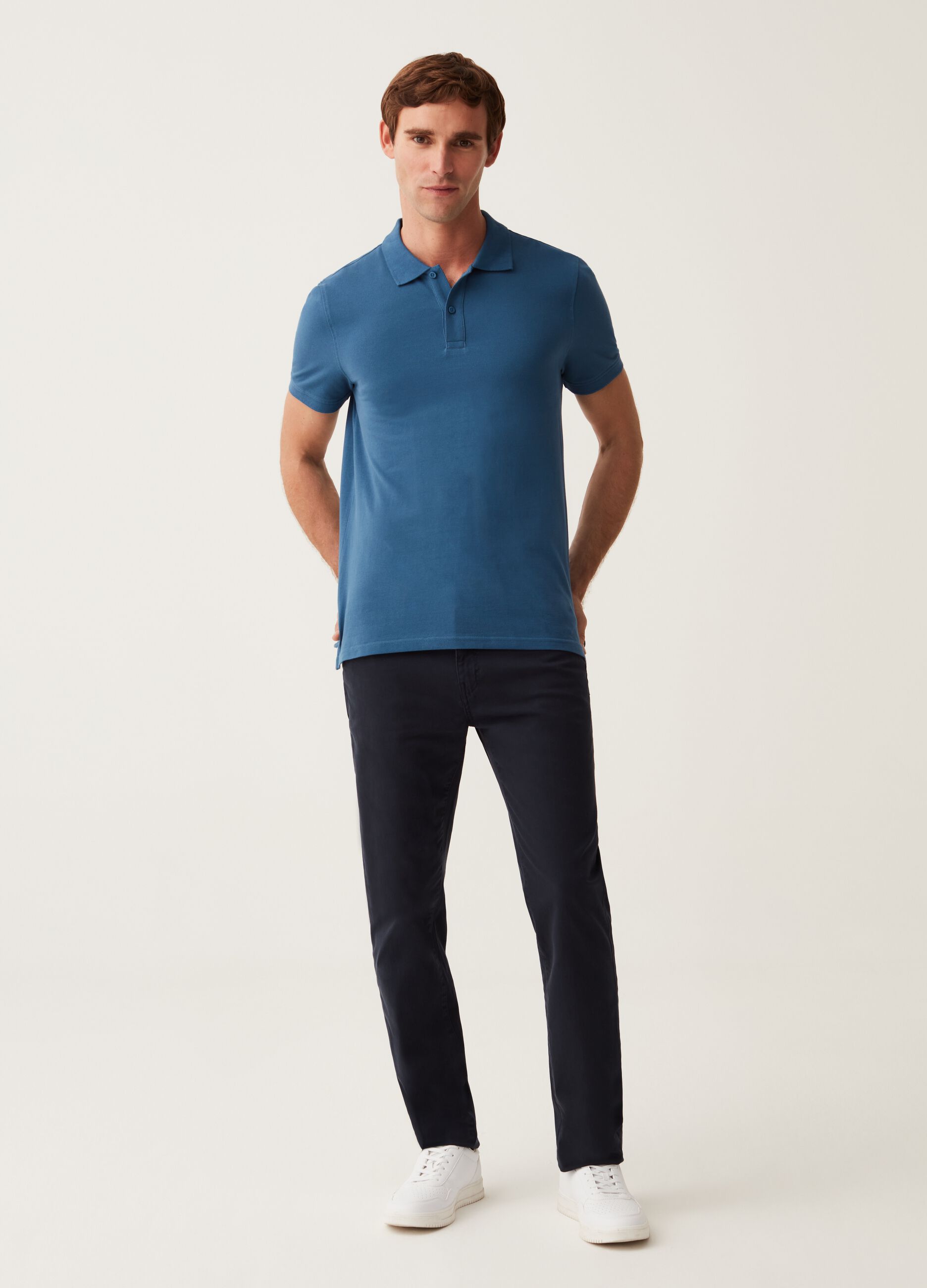 Five-pocket trousers in stretch twill