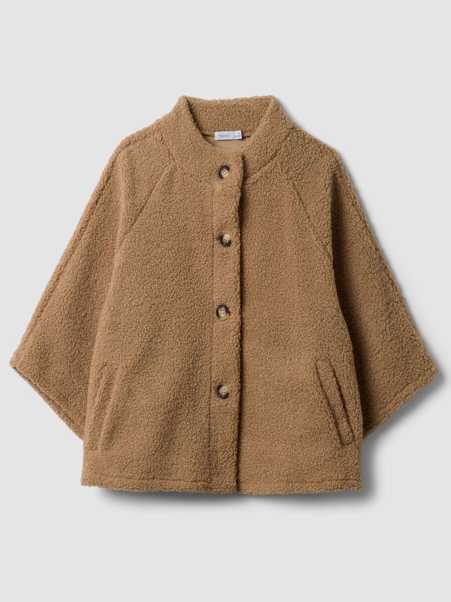 Cappotto marrone chiaro regular fit con bottoni_0