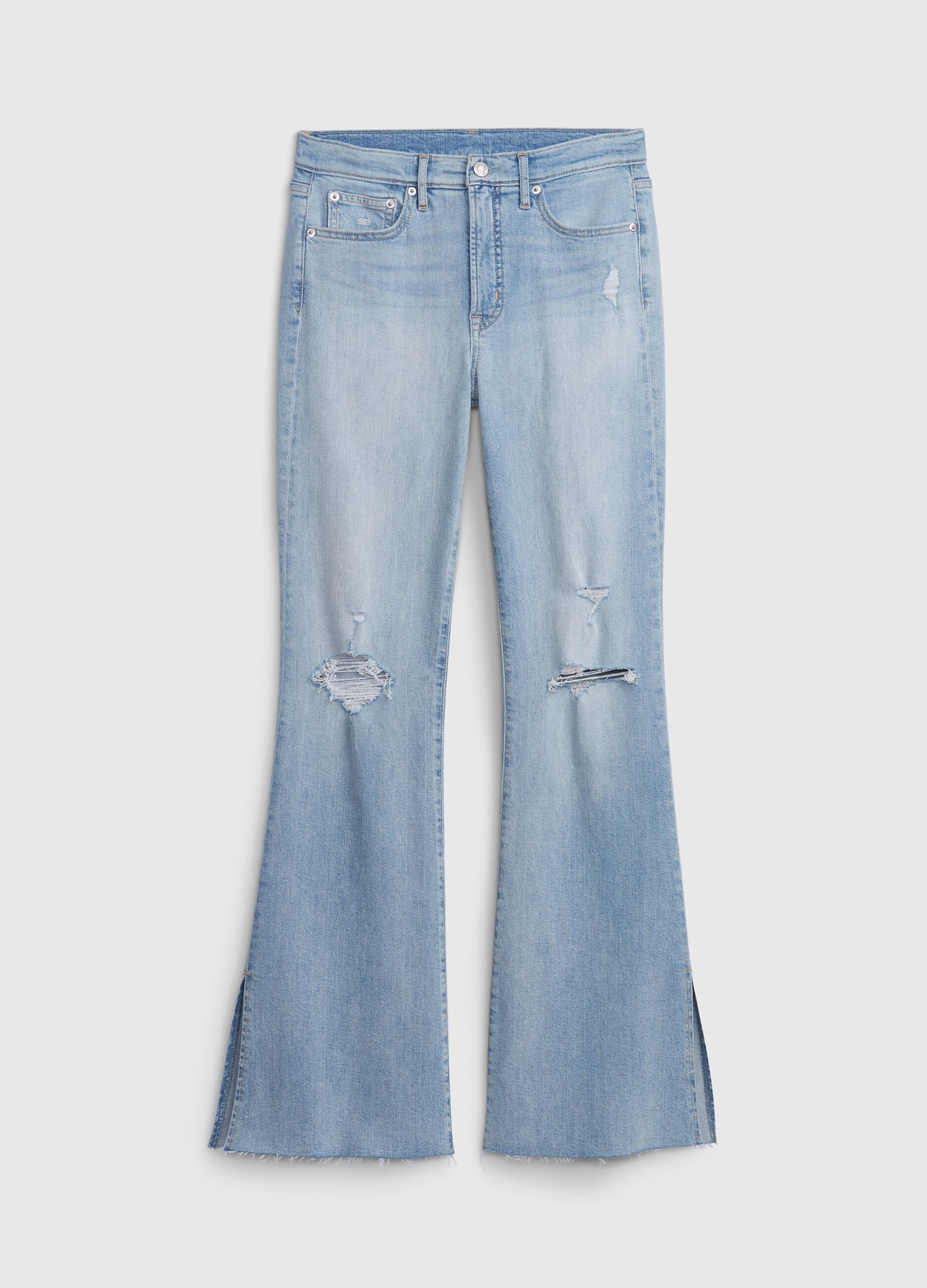 Jeans flare fit con spacchi_5