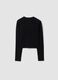 Black pure cotton T-shirt with applied stars, regular fit for girls_1