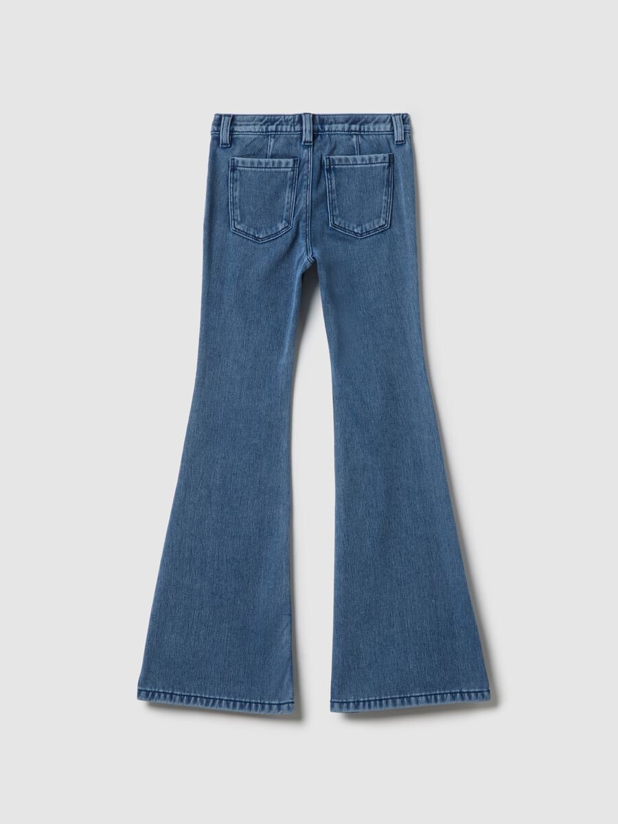 Jeans in denim blu flare fit per ragazza_4