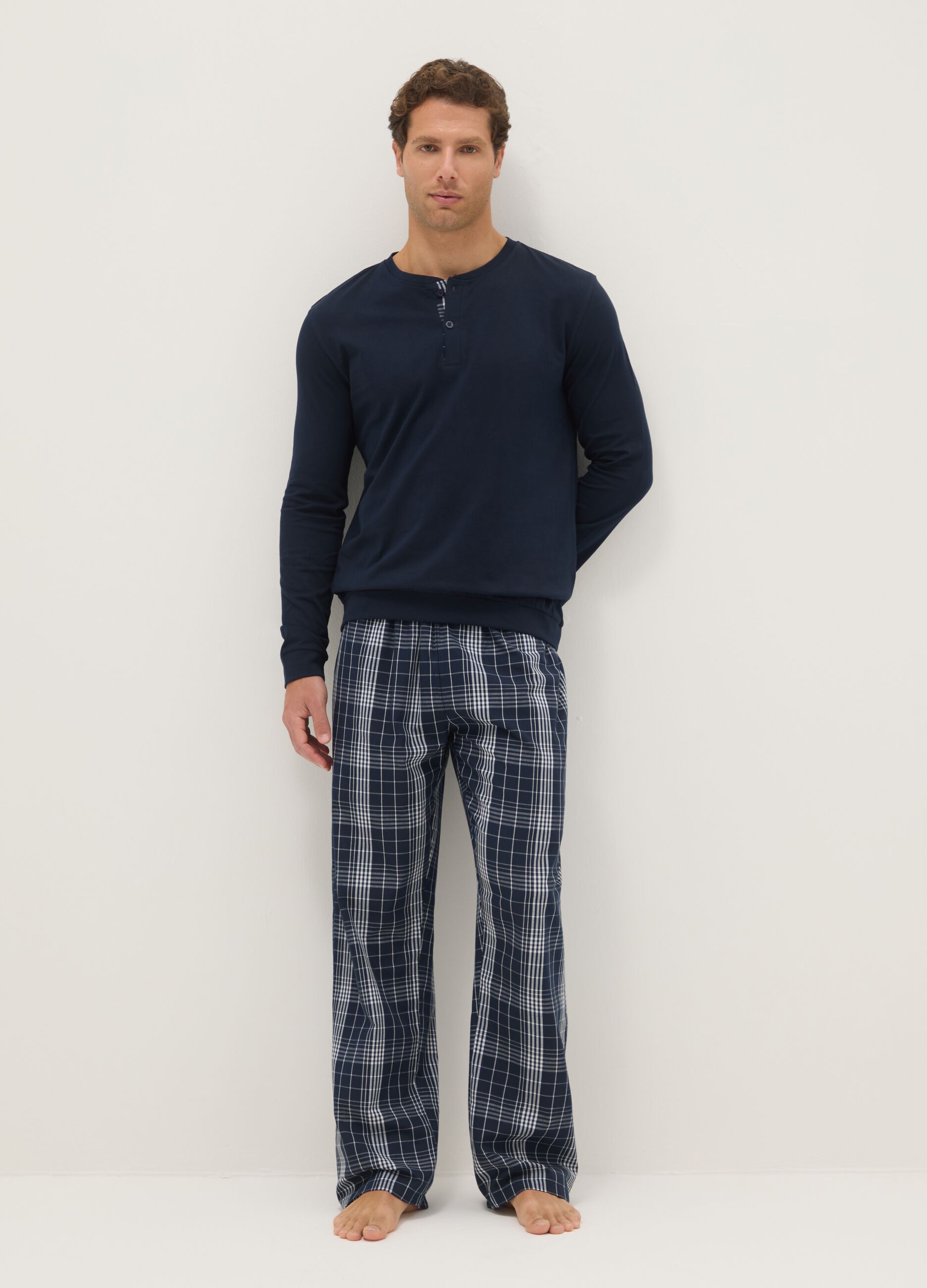 Multicolour pure cotton regular fit pyjamas