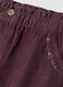 Purple pure cotton trousers with floral embroidery_2