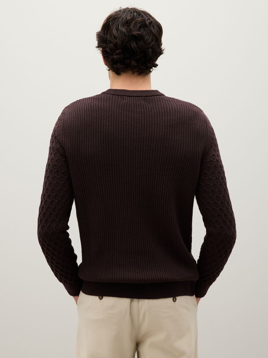 Brown cotton blend sweater regular fit_3