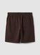 Shorts marrone in misto cotone con vita elasticizzata regular fit_5