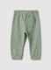 Kids' regular fit green jogger trousers in pure cotton_1