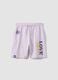 Girls' purple pure cotton shorts with Lakers prints_0